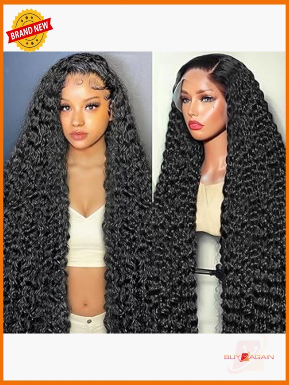 32 Inch Deep Wave Lace Front Wig Human Hair 13x6 200 Density Glueless Curly Wig